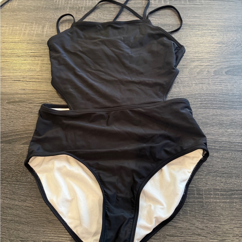 Kamik Black High-Waist One-Piece Swimsuit